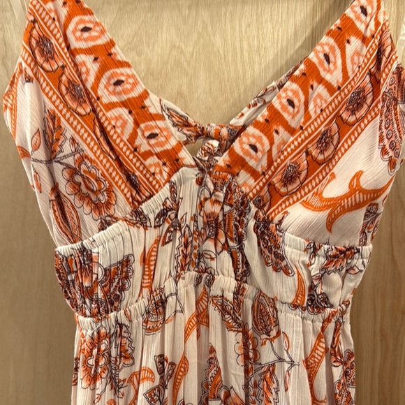 Bohemian Orange and Cream Babydoll Dress. Select Item 3/$25. - Picture 8 of 12